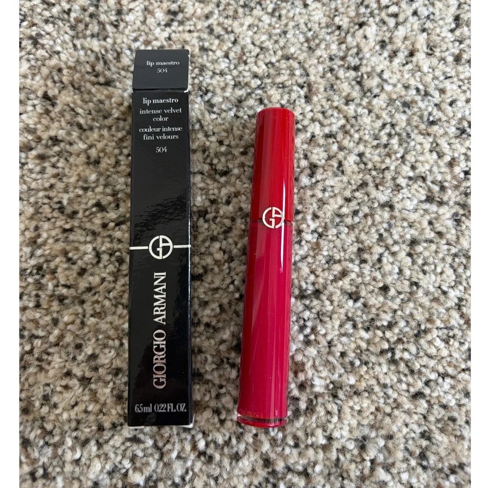 Giorgio Armani Lip Maestro 504 INTENSE VELVET Liquid Lipstick 6.5ml NEW